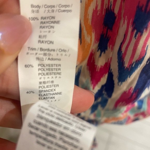 Gap Strapless Smocked Bodice Maxi Dress Ikat Print w/ Side Slits – Size S - Picture 4 of 8